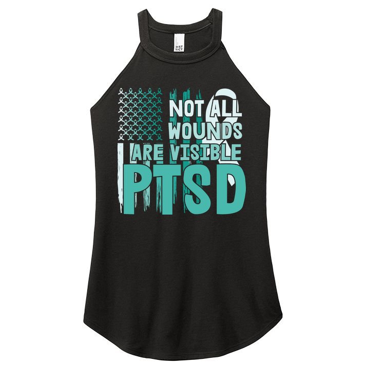 PTSD Awareness Not All Wounds Are Visible Women's Perfect Tri Rocker Tank