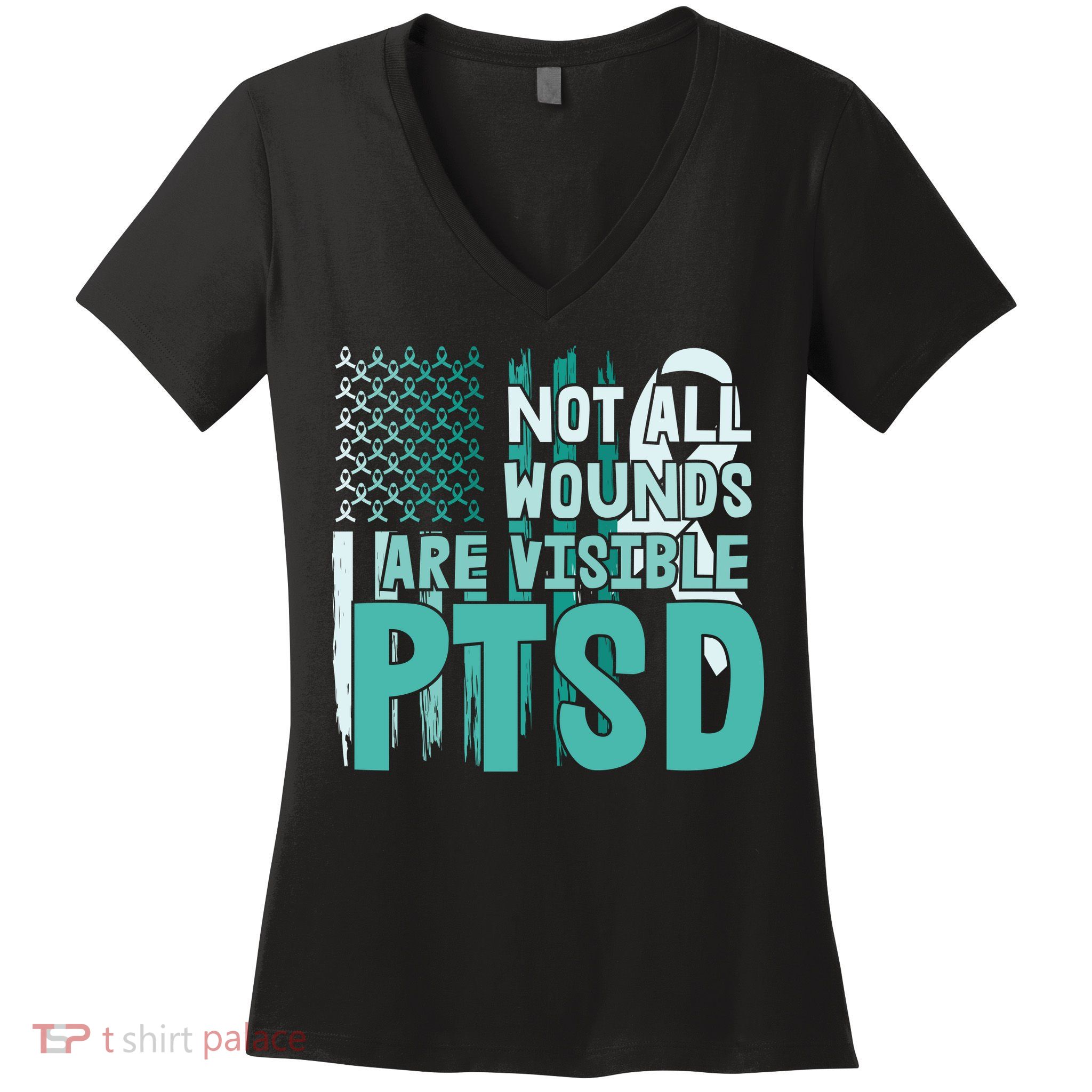 PTSD Awareness Not All Wounds Are Visible Women's V-Neck T-Shirt
