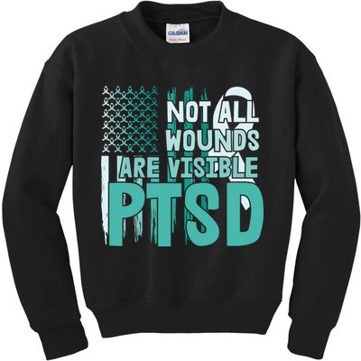 PTSD Awareness Not All Wounds Are Visible Kids Sweatshirt