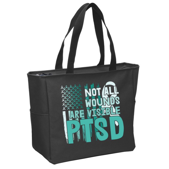 PTSD Awareness Not All Wounds Are Visible Zip Tote Bag