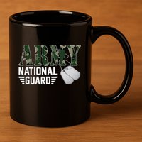 Proud Army National Guard Military Family Veteran Army 11oz C Handle Ceramic Mug