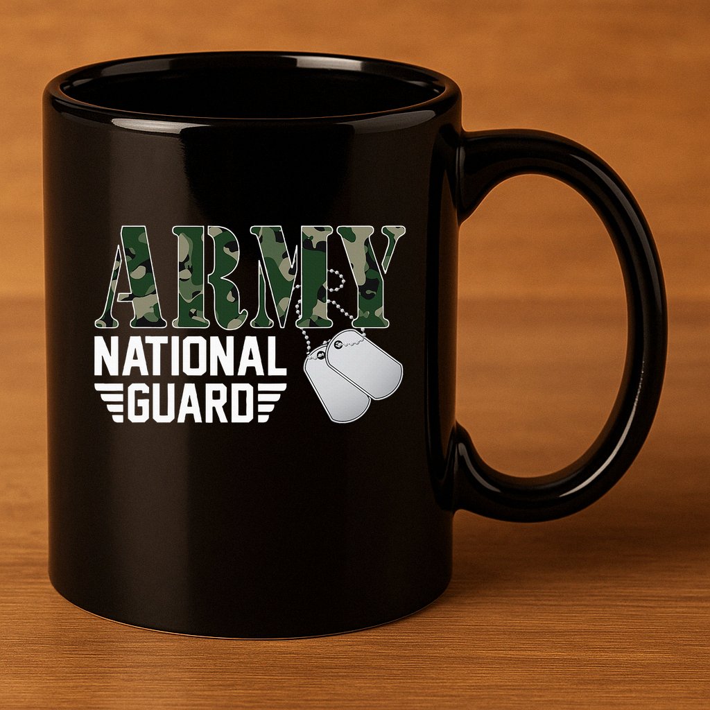 Proud Army National Guard Military Family Veteran Army 11oz C Handle Ceramic Mug