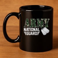 Proud Army National Guard Military Family Veteran Army 11oz C Handle Ceramic Mug