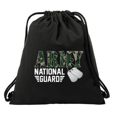 Proud Army National Guard Military Family Veteran Army Drawstring Bag