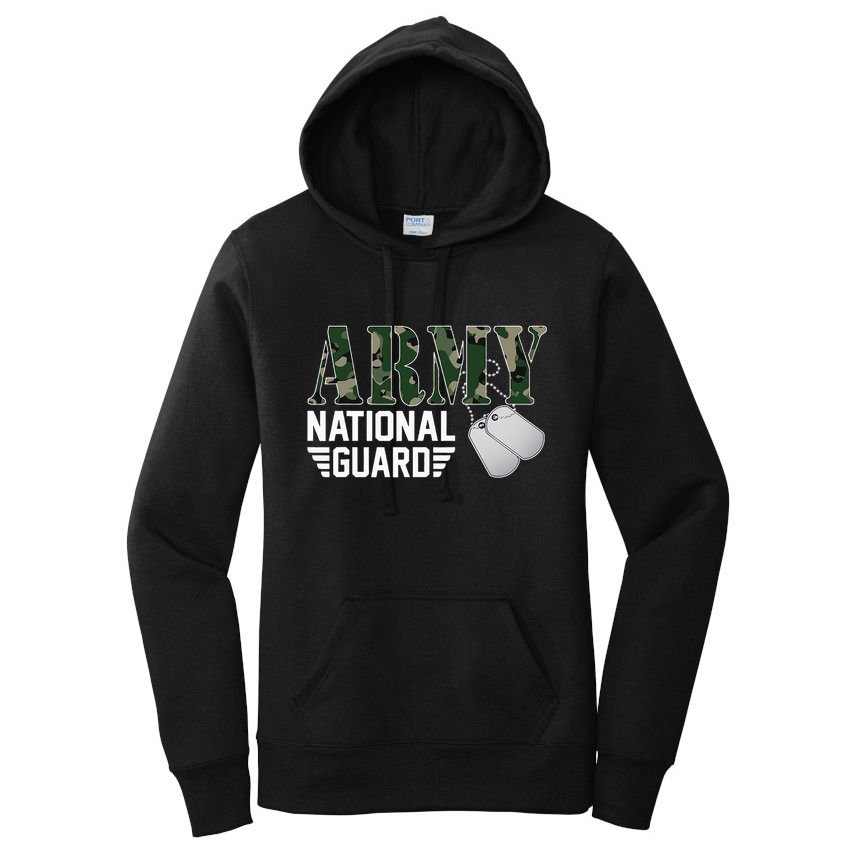 Proud Army National Guard Military Family Veteran Army Women's Pullover Hoodie