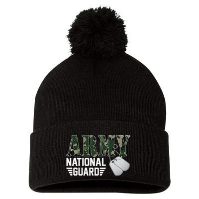 Proud Army National Guard Military Family Veteran Army Pom Pom 12in Knit Beanie