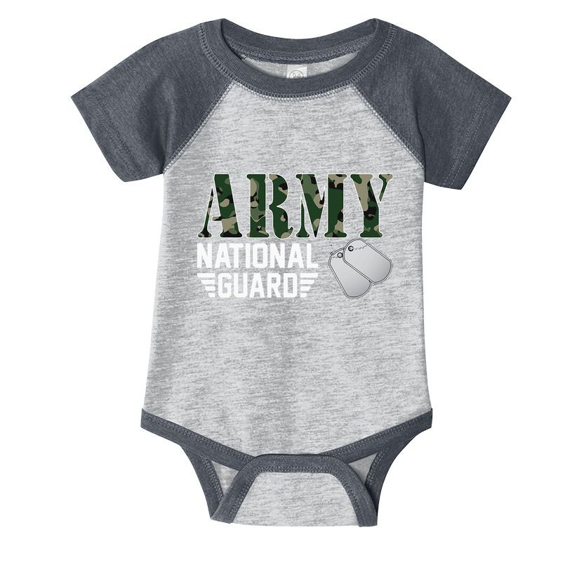 Proud Army National Guard Military Family Veteran Army Infant Baby Jersey Bodysuit