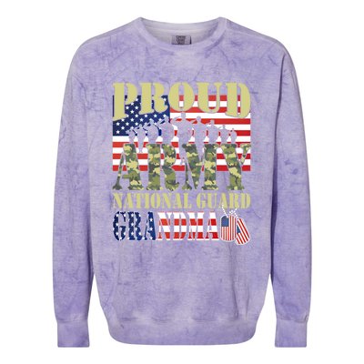 Proud Army National Guard Grandma Army Grandma Gift Usa Flag Gift Colorblast Crewneck Sweatshirt