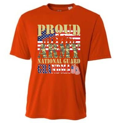 Proud Army National Guard Grandma Army Grandma Gift Usa Flag Gift Cooling Performance Crew T-Shirt