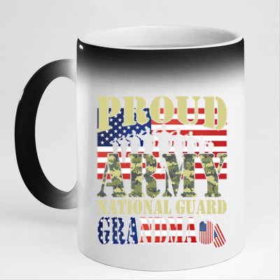 Proud Army National Guard Grandma Army Grandma Gift Usa Flag Gift 11oz Black Color Changing Mug