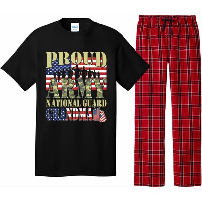 Proud Army National Guard Grandma Army Grandma Gift Usa Flag Gift Pajama Set