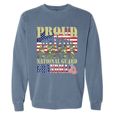 Proud Army National Guard Grandma Army Grandma Gift Usa Flag Gift Garment-Dyed Sweatshirt