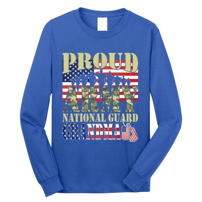 Proud Army National Guard Grandma Army Grandma Gift Usa Flag Gift Long Sleeve Shirt