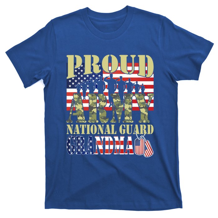 Proud Army National Guard Grandma Army Grandma Gift Usa Flag Gift T-Shirt