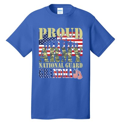 Proud Army National Guard Grandma Army Grandma Gift Usa Flag Gift Tall T-Shirt