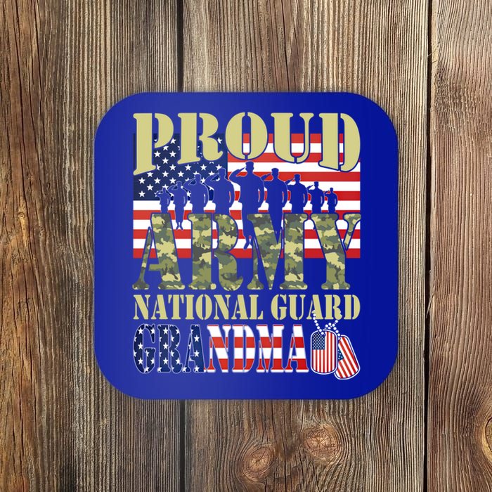 Proud Army National Guard Grandma Army Grandma Gift Usa Flag Gift Coaster