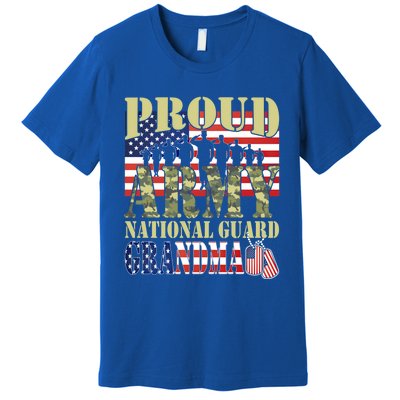 Proud Army National Guard Grandma Army Grandma Gift Usa Flag Gift Premium T-Shirt