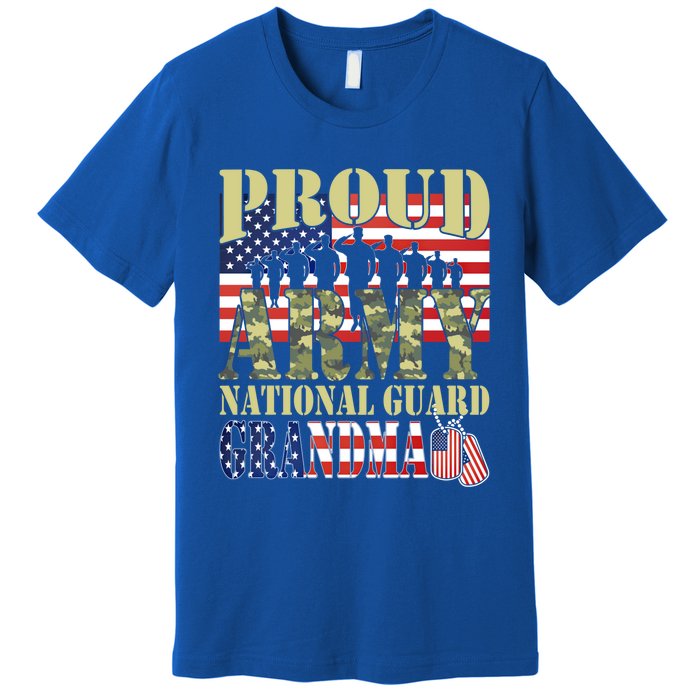 Proud Army National Guard Grandma Army Grandma Gift Usa Flag Gift Premium T-Shirt