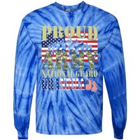 Proud Army National Guard Grandma Army Grandma Gift Usa Flag Gift Tie-Dye Long Sleeve Shirt