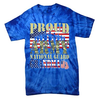 Proud Army National Guard Grandma Army Grandma Gift Usa Flag Gift Tie-Dye T-Shirt