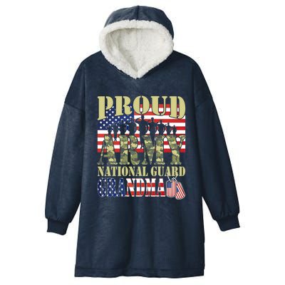 Proud Army National Guard Grandma Army Grandma Gift Usa Flag Gift Hooded Wearable Blanket