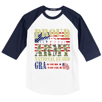 Proud Army National Guard Grandma Army Grandma Gift Usa Flag Gift Baseball Sleeve Shirt