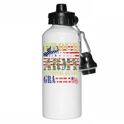 Proud Army National Guard Grandma Army Grandma Gift Usa Flag Gift Aluminum Water Bottle