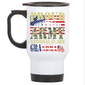 Proud Army National Guard Grandma Army Grandma Gift Usa Flag Gift Stainless Steel Travel Mug