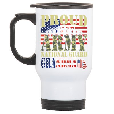 Proud Army National Guard Grandma Army Grandma Gift Usa Flag Gift Stainless Steel Travel Mug