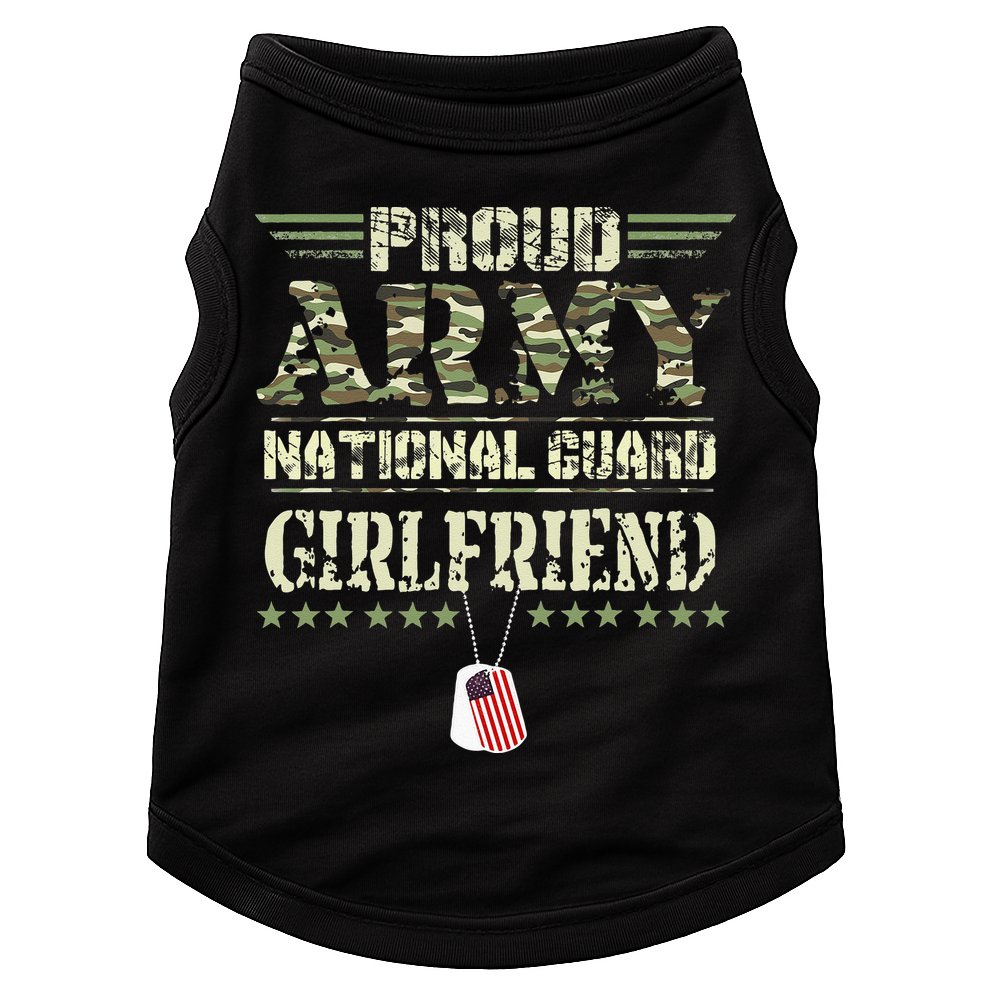 Proud Army National Guard Girlfriend USA Military Veteran Doggie Tank