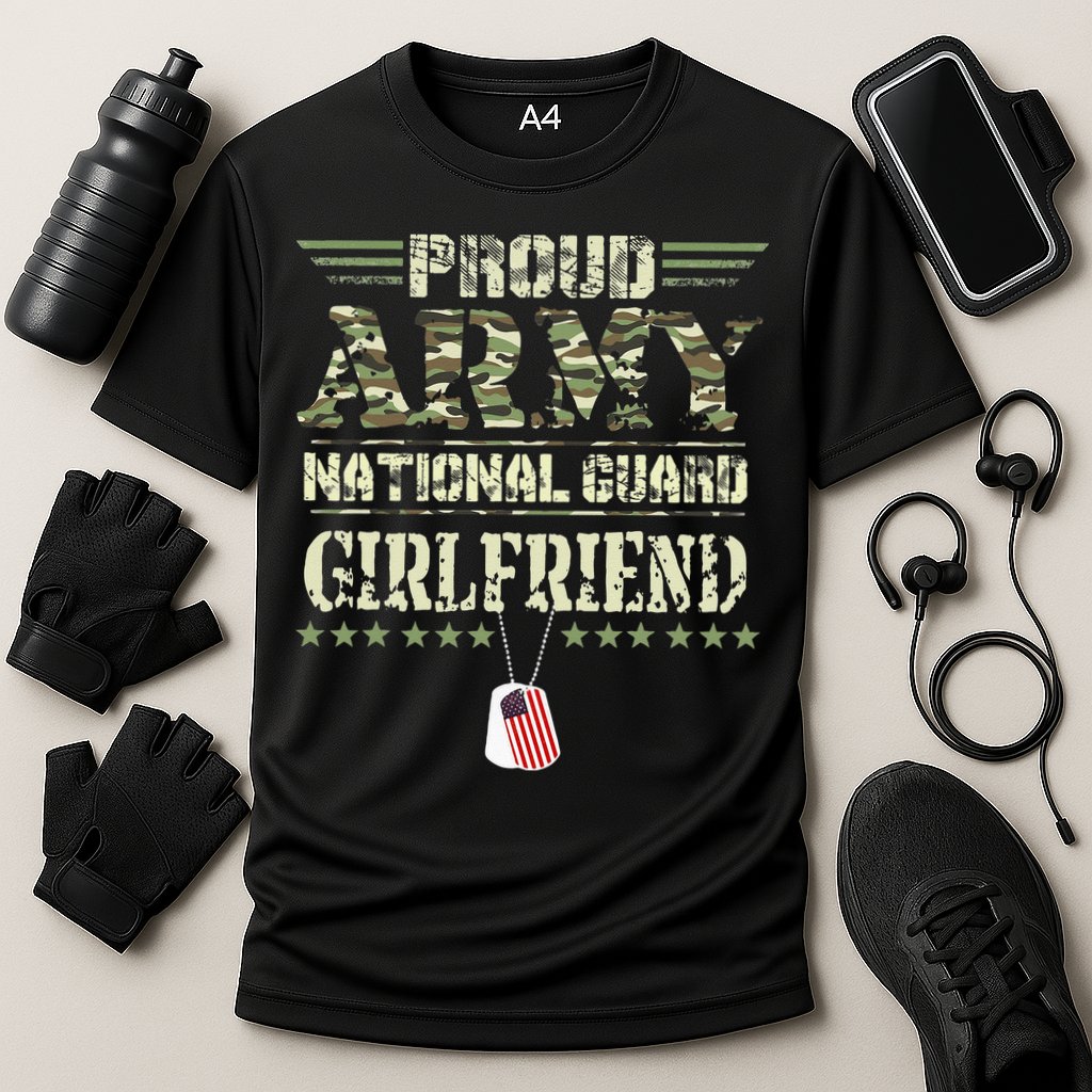 Proud Army National Guard Girlfriend USA Military Veteran Cooling Performance Crew T-Shirt