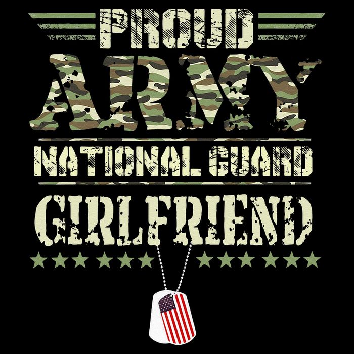 Proud Army National Guard Girlfriend USA Military Veteran Button