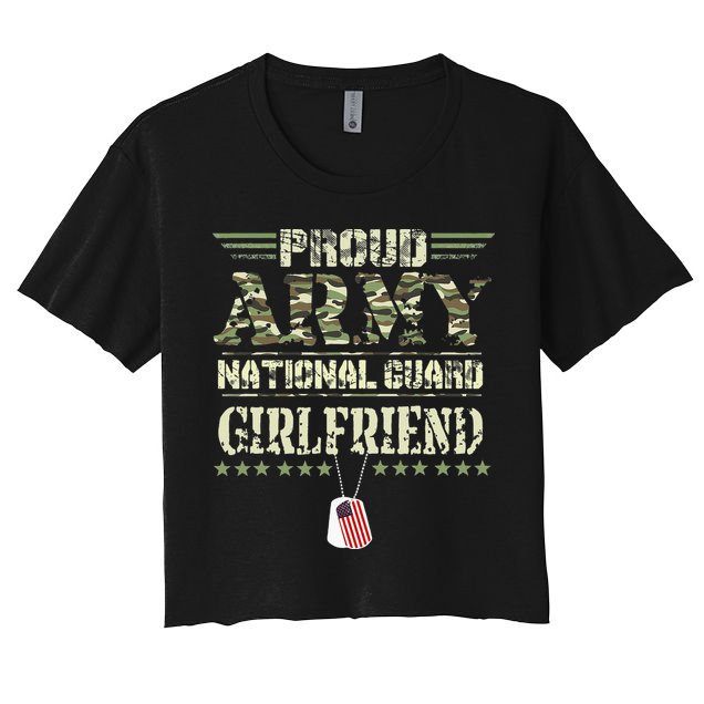 Proud Army National Guard Girlfriend USA Military Veteran Crop Top