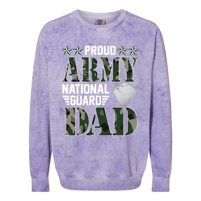 Proud Army National Guard Dad Military Family Veteran Cute Gift Colorblast Crewneck Sweatshirt