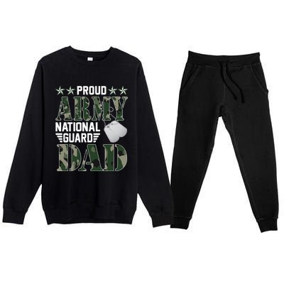 Proud Army National Guard Dad Military Family Veteran Cute Gift Premium Crewneck Sweatsuit Set