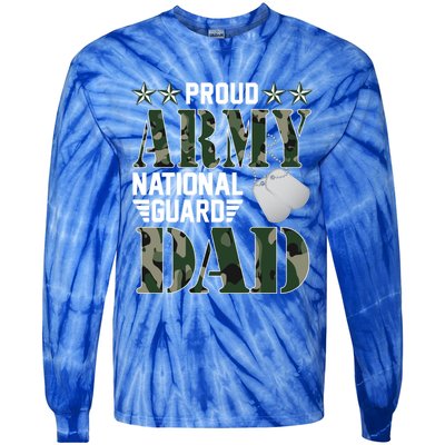 Proud Army National Guard Dad Military Family Veteran Cute Gift Tie-Dye Long Sleeve Shirt