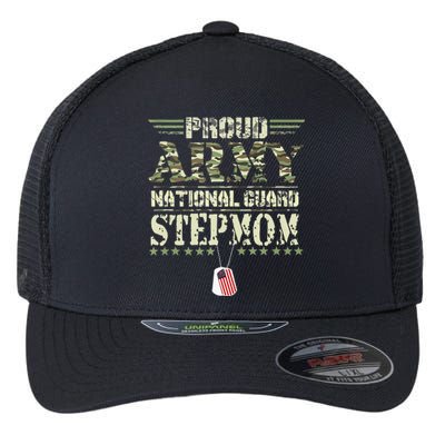 Proud Army National Guard Stepmom US Military Veteran Flexfit Unipanel Trucker Cap