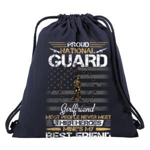 Proud Army National Guard Friend Flag Gift U S Military Gift Drawstring Bag