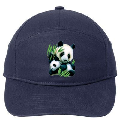 Panda and Cub 7-Panel Snapback Hat