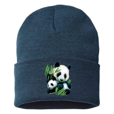 Panda and Cub Sustainable Knit Beanie