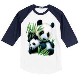 Panda and Cub Baseball Sleeve Shirt