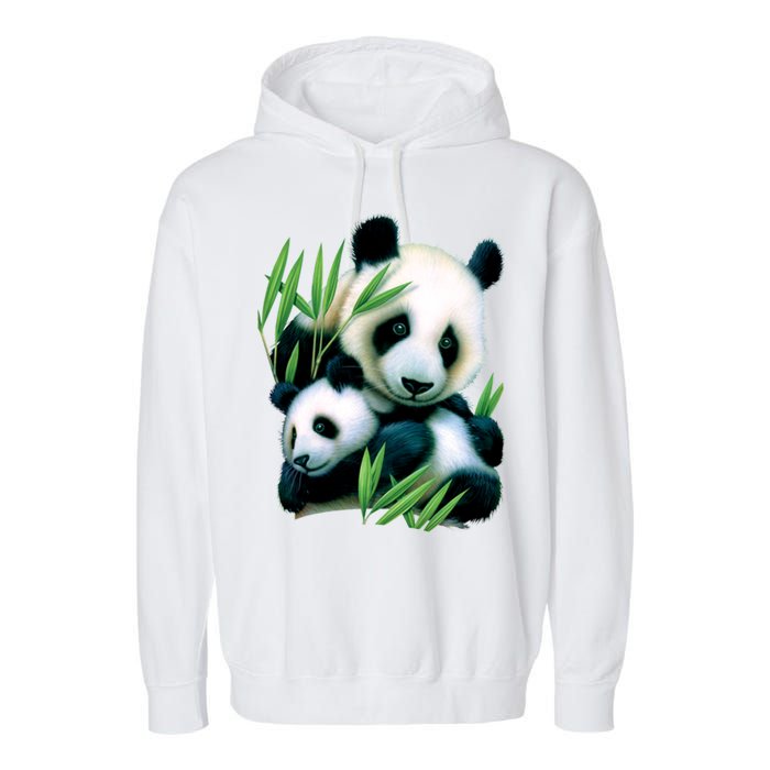 Panda and Cub Garment-Dyed Fleece Hoodie