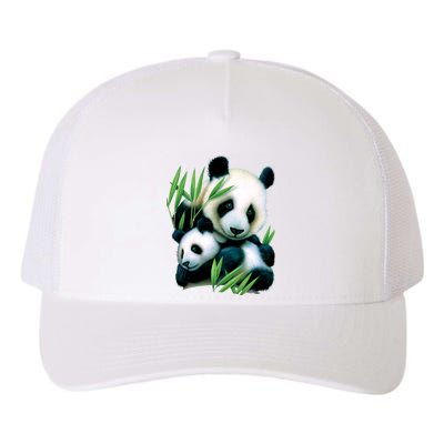 Panda and Cub Yupoong Adult 5-Panel Trucker Hat