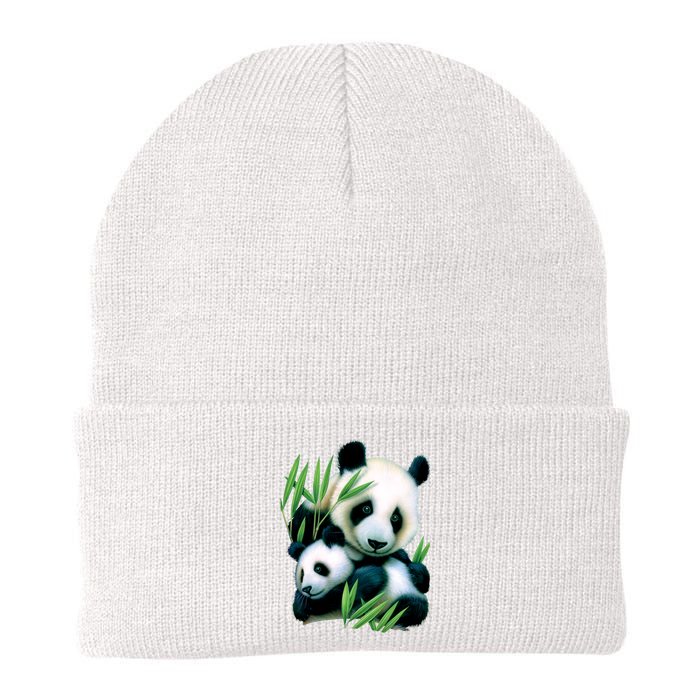 Panda and Cub Knit Cap Winter Beanie