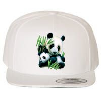 Panda and Cub Wool Snapback Cap