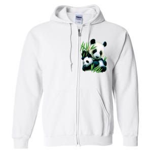 Panda and Cub Full Zip Hoodie