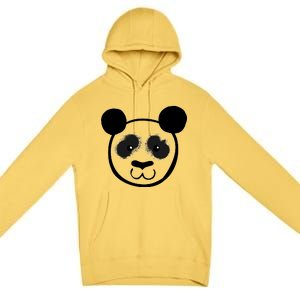 Panda Bear Face Silhouette  Premium Pullover Hoodie