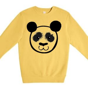 Panda Bear Face Silhouette  Premium Crewneck Sweatshirt