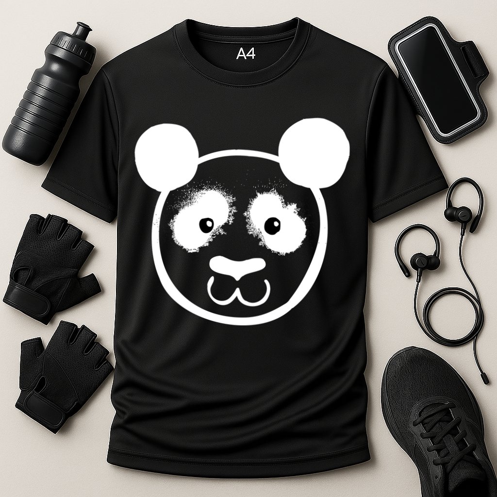 Panda Bear Face Silhouette  Cooling Performance Crew T-Shirt