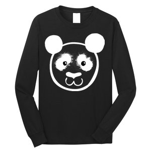 Panda Bear Face Silhouette  Long Sleeve Shirt